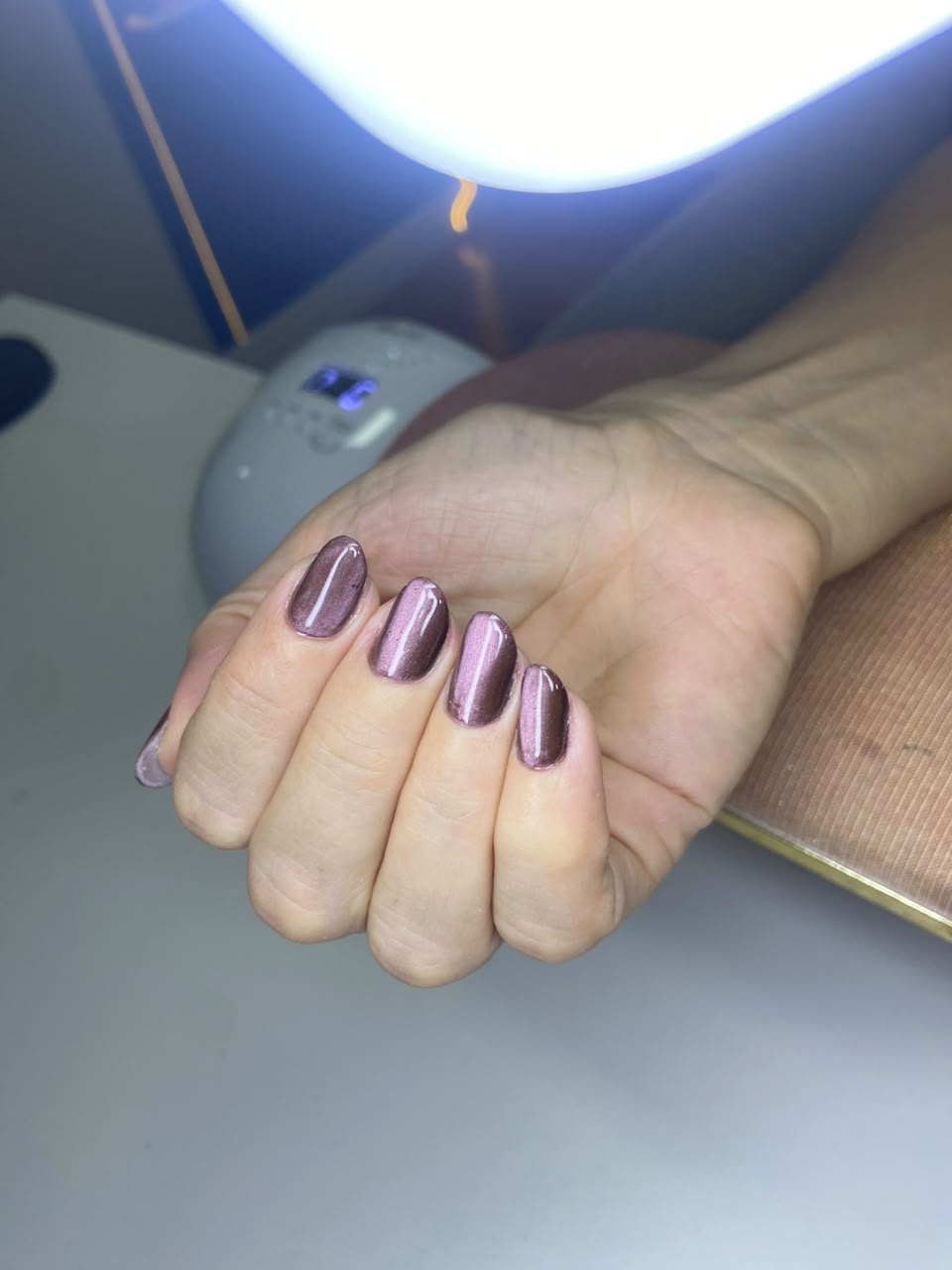 Esmaltação vinho perolado sobre fibra de vidro