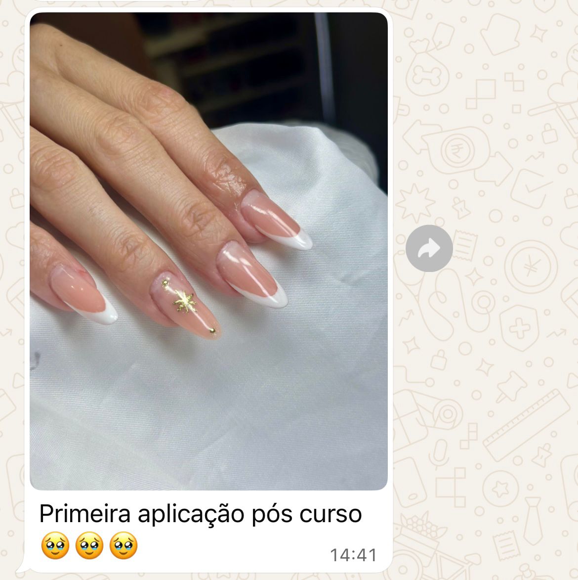 Primeira aplicação de uma aluna após o curso